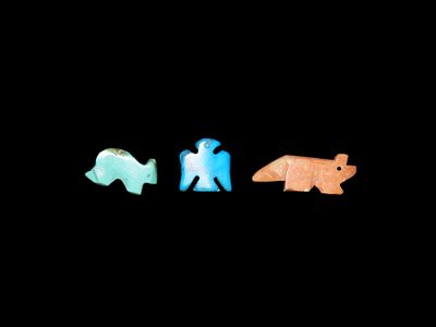 Nice Group of Intricate Zuni Fetish Animal Effigy Beads, Great Colorful Examples