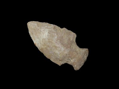 Nice Table Rock / Bottleneck found in Berrien County Michigan. Indian Arrowhead, Artifact.