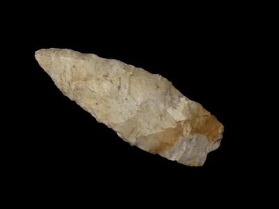 Colorful 2 15/16" long Paleo Lance found in Wayne County Ohio. Indian Arrowhead, Artifact. Colo 