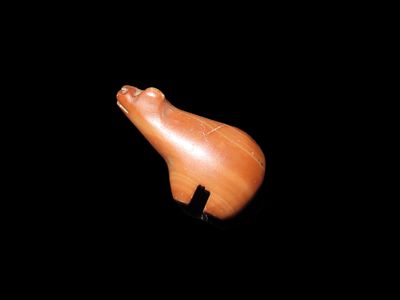 AmazingCarved Stone Zuni Fetish Bead, Bear Effigy, Great Example