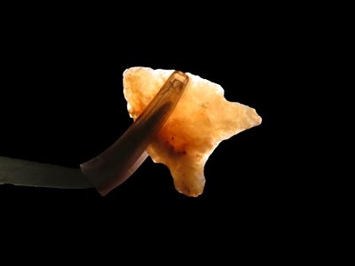 Highly Translucent Hannah found in Yuma County Colorado. High Plains Paleo era Indian Arrowhead 