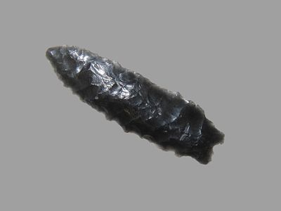 Amazing 2" Obsidian Arrowhead found in Lake County Oregon. Very Nice Diagonal flaking to a 