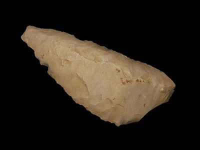 Amazing 3 7/8" Paleo Uniface Crescent Knife found in Stewart County Tennessee. Ex Rocky Hall. 