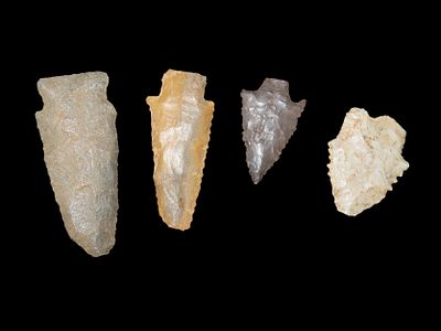 Lot of 4 Archaic Arrowheads from Kentucky
