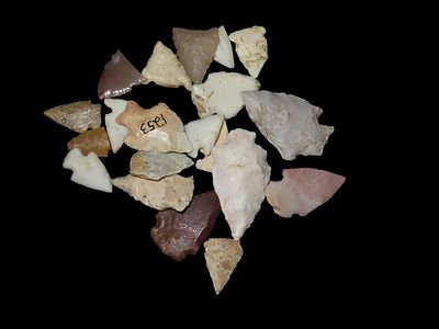 Lot of Miscellaneous Birdpoint Arrowheads, Midwest States