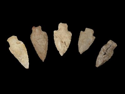 Lot of 5 Woodland Arrowheads