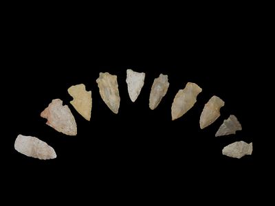Lot of 10 Woodland and Archaic Arrowheads