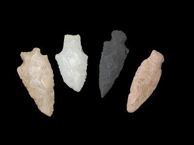 Lot of 4 Woodland and Archaic Arrowheads