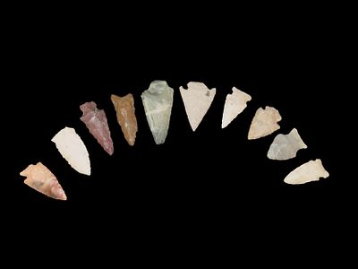 Lot of 10 Woodland and Archaic Arrowheads, Mississippi/Alabama Region