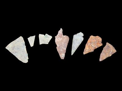 Lot of 7 Miscellaneous Historic Trade Arrowheads