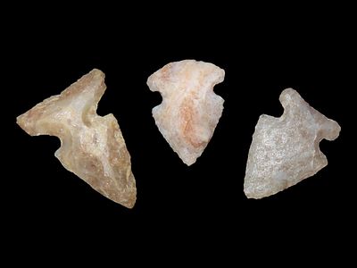 Lot of 3 Plains Side Notched, 600-250 B.P., For Identification Reference Overstreet 12th 