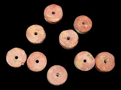Pipe Stone Trade Beads. 1800's, Ex. Herbert Mangold Collection