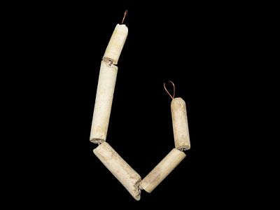 Historic Kaolin Pipe Broken Stem Beads, Ex. Herbert Mangold Collection