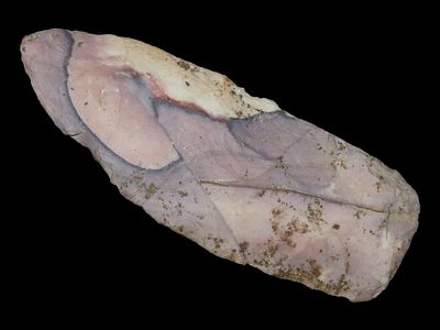 4 11/16" x 1 3/4" Colorful Archaic Knife made of Fort Pane Chert, Motley / Leithoff COA, Found 