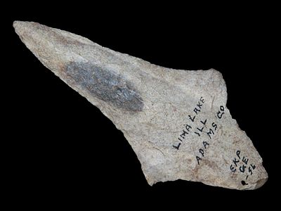 3 3/4" x 1 3/4" Dickson, Motley / Leithoff COA, Found in Lima Lake, Adams Co. Illinois