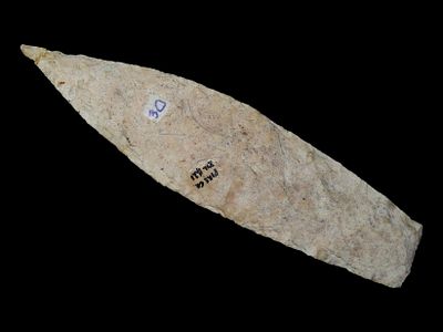5 3/8" Sedalia, Pike County, IL, Burlington, Ex. Ron Poore Collection, Tip Broken & Glued