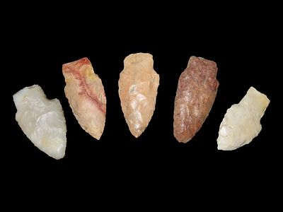 Lot of 5 Nice Krammer Arrowheads