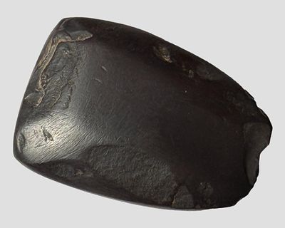 1 3/8" x 15/16" Miniature Hematite Celt, Bennett COA, Found in Ohio, Ex. Charles "Chuck" Henderson