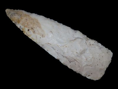 5 9/16" x 1 3/4" Early Knife-Stanfield, Found in Central Ohio, Dickey COA, Made of Flint Ridge Flint