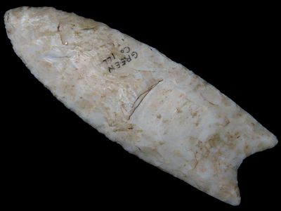 3 15/16" x 1 3/8" Gainey Clovis, Dickey COA, Found in Greene County, Illinois, Exceptional 
