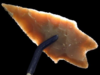 3 1/4" x 1 7/16" Translucent Pedernales, Dickey COA, Found in Bexar Co. Texas, Ex Don Meador 