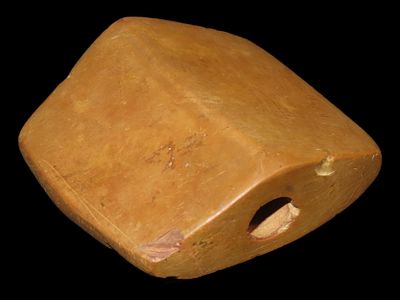 2 5/8" x 2 3/4" x 1" Saddleface Bannerstone, Dickey COA, Found in Jefferson Co. Missouri, Made 