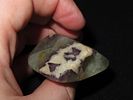 1 3/4" x 1 1/2" Colorful Fluorspar Bannerstone. Preble Co. Ohio. Ex Max Schumm, Ex Norm Dunn. Image - 10
