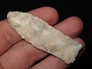 2 7/16” x 13/16” Hell Gap, Cream Color Banded River Cobble Chert, Osage Co., Oklahoma, Partain COAImage - 1
