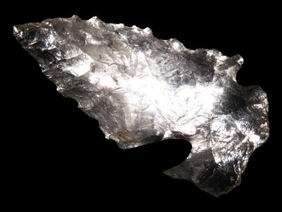 1 9/16” x 13/16” Kirk Corner Notch, Crystal Quartz, South Carolina, Dickey COA
