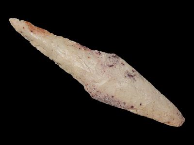 5 13/16” x 1 7/16” Harahey Knife, Burlington Chert, Illinois, Dickey COA, Motley / Leithoff COA