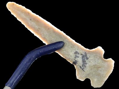 2 5/8” x 13/16” Dovetail Drill, Oolitic Chert, Missouri, Motley & Leithoff COA