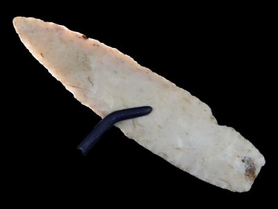5 1/16” x 1 3/4” Agate Basin, Burlington Chert, Jersey Co., Illinois, Motley & Leithoff COA
