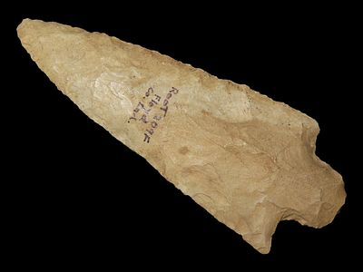 4 7/8” x 1 7/8” Pickwick, Tan Chert, Floyd Co., Indiana, Davis & Davis COA