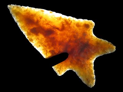 2 3/8” x 1 5/16” Eccentric Hanna, Knife River Flint, Bottineau Co., North Dakota, Motley & 