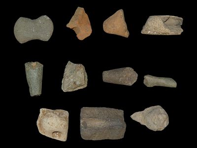 Lot of Misc. Pipe Pieces & Pottery Pieces, Cole Co., Missouri, Found by Steve Garret