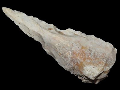 4 1/8” Flint Drill/Pipe Awl, Found in Logan Co., Illinois, Ex. Dean Dowling Collection