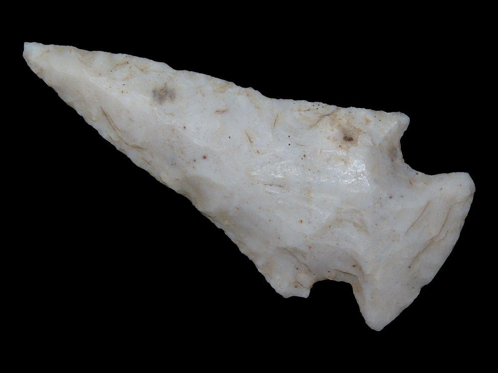 2 3/4” Snyder Point, Early Archaic, 7500-6000 BC, Burlington Chert, Central Mississippi Valley