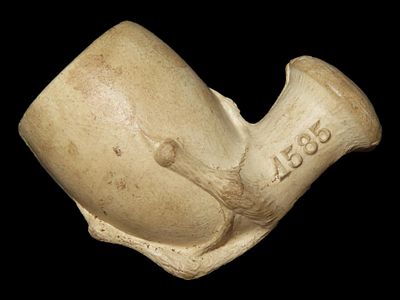 1” Kaolin Claw Pipe Bowl, Historic Era, Found in Middle Tennessee