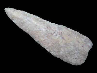 3 5/8” Early Archaic Knife, Creek Stained Burlington Chert