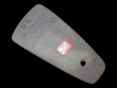 3 3/4” x 2” Trapezoidal Slate Pendant, Allen Co., Ohio
