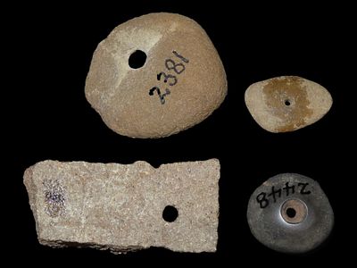 Lot of 5 Pendant / Beads, J.J. Currie Ranch, Palo Duro Canyon, Randall Co., Texas