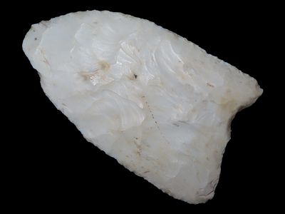 4 3/4” x 2 3/4” Paleo Knife, Burlington Chert, Found on the Robert Bowles Farm, Adams Co. 