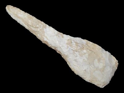 4 3/16” x 1 3/16” Sedalia Drill, Mozarkite/Jeff City Chert, Pettis Co., Missouri, Ex. Tommy 