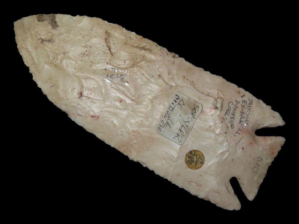 4 7/8” x 1 15/16” Pulaski, Heat Treated Burlington Chert, Schuyler Co., Illinois, Motley & 