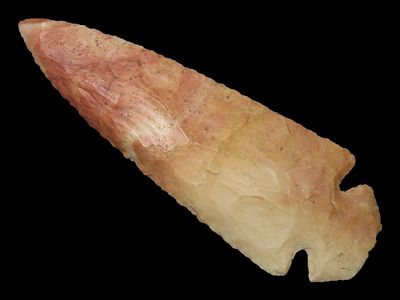 4 3/4” x 1 3/4” Dovetail, Tan/Brown Chert, Washington Co., Pennsylvania, Ex. James Fisher 