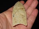 4 1/16” x 1 3/8” Paleo Fluted Clovis, Burlington Chert, Illinois, Ex. Charles Shewey, Jim Image - 3