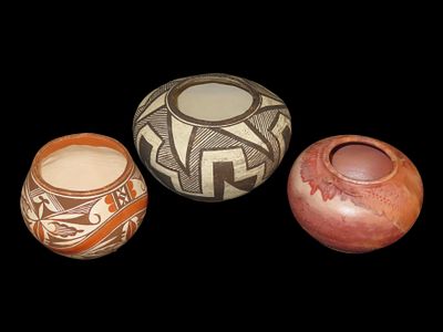 Lot of 3 Southwest Pots, Signed on Bottom
