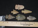 Grouping of 6 Arrowheads, Woodland/Archaic Pts.Image - 1