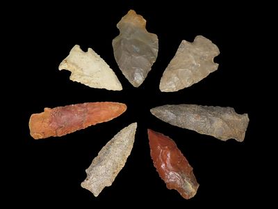 Grouping of 7 Arrowheads, Archaic/Woodland, Kentucky