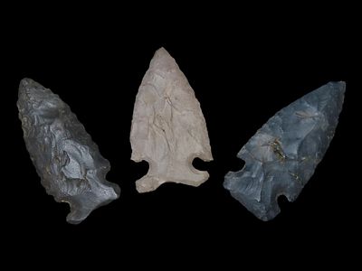 Grouping of 3 Big Sandy Points, Ohio (one broken and glued)